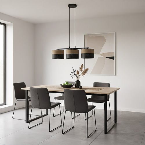 Lampa wisząca KARBON 3 BL BROWN klasyczna, abażur, brązowa