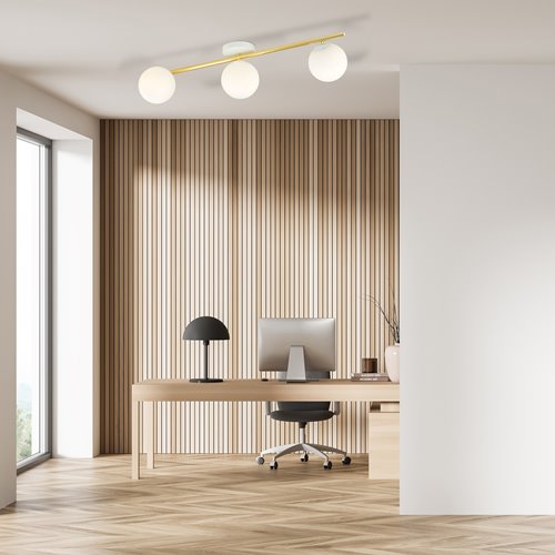 Lampa sufitowa SPLENDI 3 WH OPAL plafon klosze biała/złota