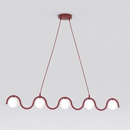 Lampa wisząca SINUS 5 BURGUNDY OPAL nowoczesna, metal