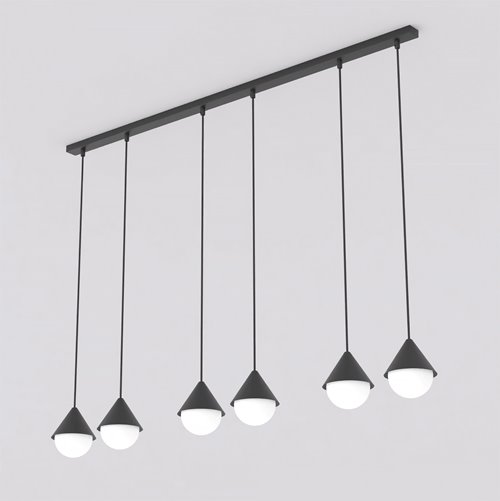 Lampa wisząca GIRO 6 PREM BLACK nowoczesna, czarna, metal