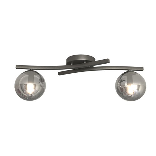 Lampa sufitowa OPUS 2 BL GRAFIT, plafon, klosz grafit czarny