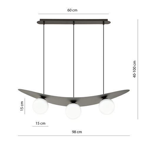 Lampa wisząca AURA 3 BL OPAL nowoczesna i oryginalna