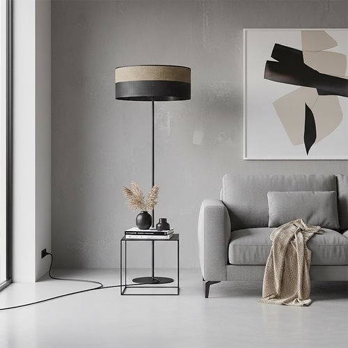 Lampa podłogowa KARBON LP1 BL BROWN brązowa, abażur