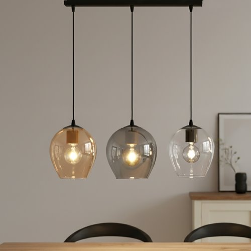 Lampa wisząca ISTAR 3 BL MIX loft klosze kolor mix czarna