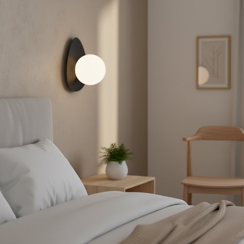 Kinkiet OVO K1 BLACK nowoczesny, czarny, metal