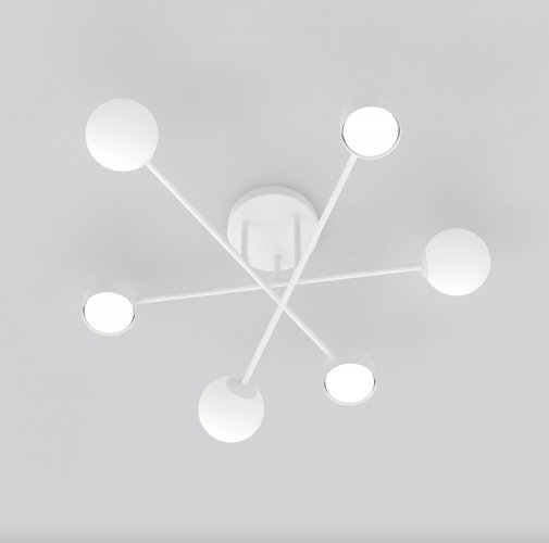 Lampa sufitowa HOLON 6 WHITE plafon, biała, metal