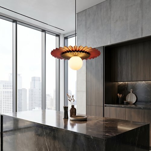 Lampa wisząca UMBRA 1 ORANGE BLACK nowoczesna pomarańczowa