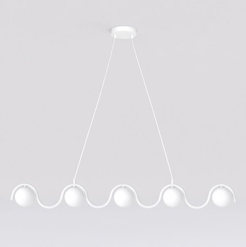 Lampa wisząca SINUS 5 WH OPAL nowoczesna, biała, metal
