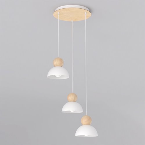 Lampa wisząca KAKI 3PREM WHITE nowoczesna, biała, metal