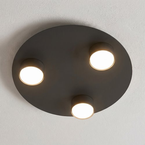 Lampa sufitowa BOLX 3 BL BLACK plafon, czarna, metal, loft