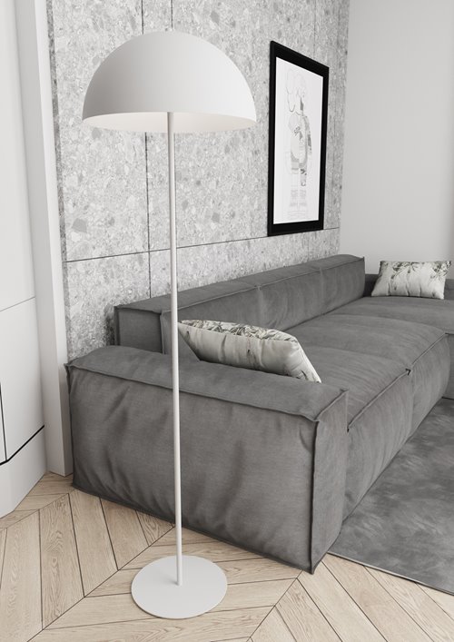 Lampa podłogowa MOGU LP1 WH WHITE loft, biała, metal