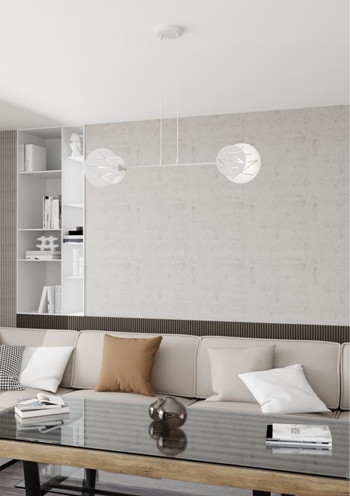 Lampa wisząca XOTIC 2 WH nowoczesna, biała, metal