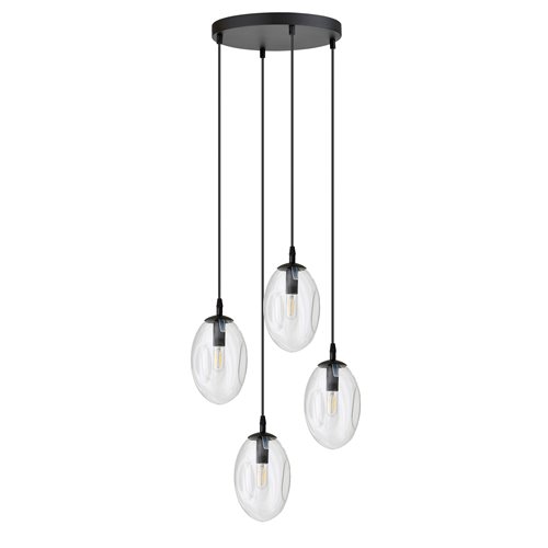 Lampa wisząca ASTRAL 4 BL PREMIUM TRANSPARENT klosze DESIGN