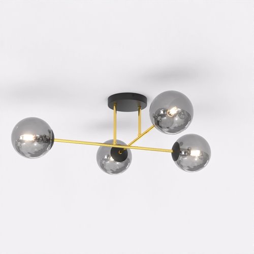 Lampa sufitowa MAGNUM 4 BL GRAFIT plafon czarna/złota/grafit