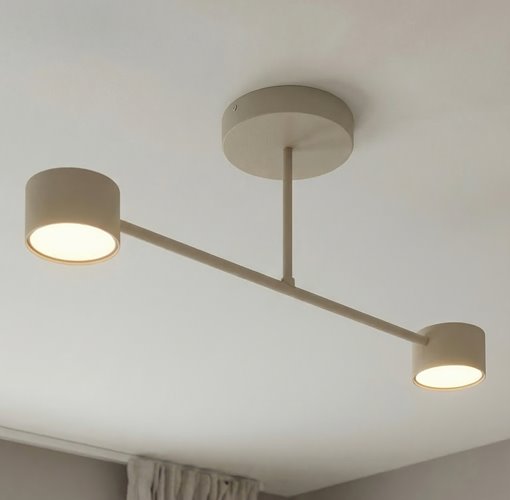 Lampa sufitowa HALO 2 MOKKA minimalistyczna, beżowa, metal