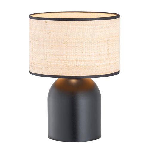 Lampka nocna ASPEN LN1 BLACK/RATTAN wyjątkowa, ponadczasowa