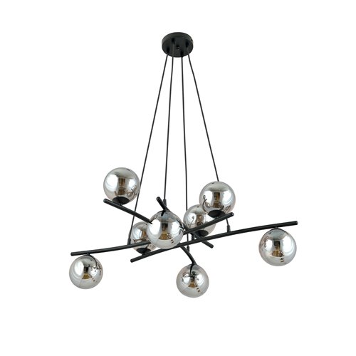 Lampa wisząca ESSA 8 GRAFIT klosze kule DESIGN czarna/grafit