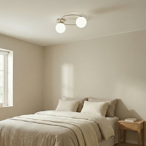 Lampa sufitowa SOPRA 2 MOKKA OPAL plafon klosze beżowa biała