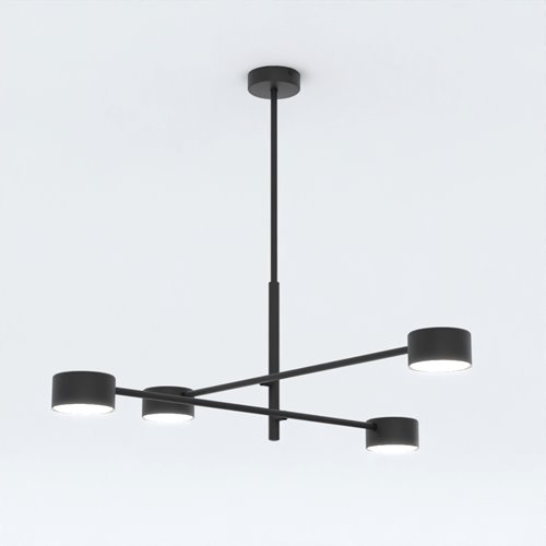 Lampa sufitowa NATSU 4 BL BLACK plafon, czarna, metal, loft