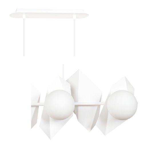 Lampa wisząca DRIFTON 6 WHITE nowoczesna, klosz, biała