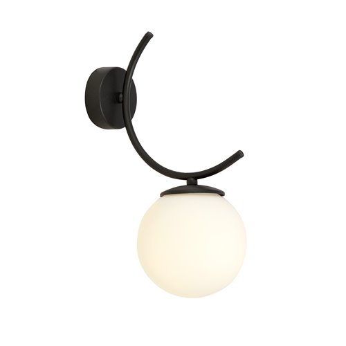 Kinkiet BOSTON K1 BLACK/OPAL nowoczesny czarny/biały