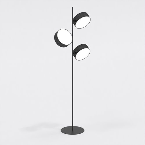 Lampa podłogowa DRUMZ LP3 BLACK nowoczesna, czarna, abażur