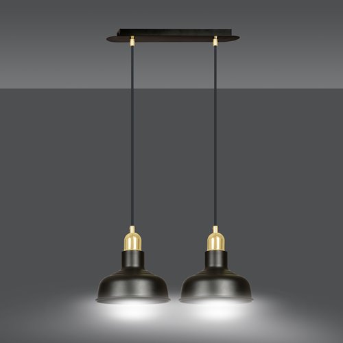 Lampa wisząca IBOR 2 BLACK wyjątkowa regulowana czarno/złota