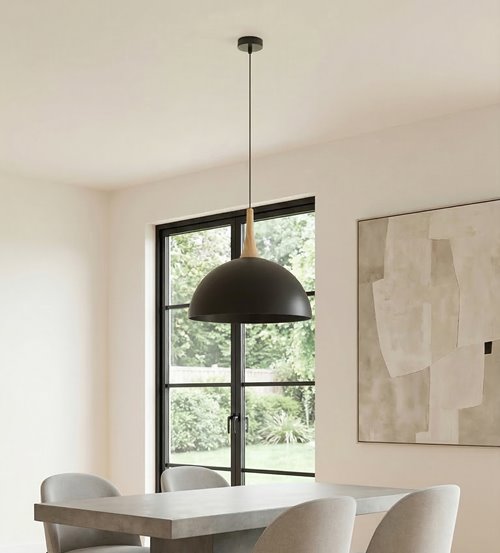 Lampa wisząca NAUTICA 1L BLACK nowoczesna, czarna, metal