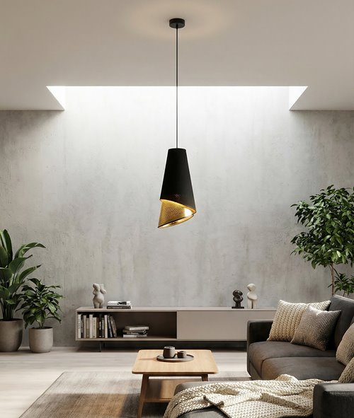 Lampa wisząca MODA 1 BL GOLD LOFT nowoczesna, abażur