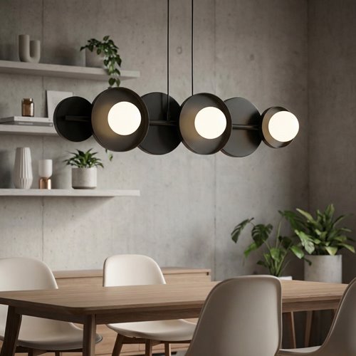 Lampa wisząca MODEL 6 BLACK loft, czarna, metal