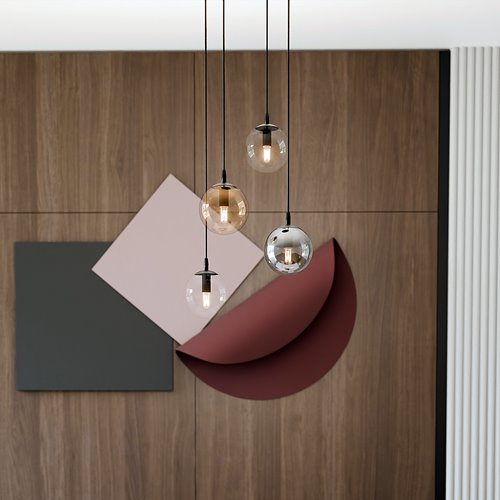 Lampa wisząca COSMO 4 BL PREMIUM MIX loft, klosze kolor mix