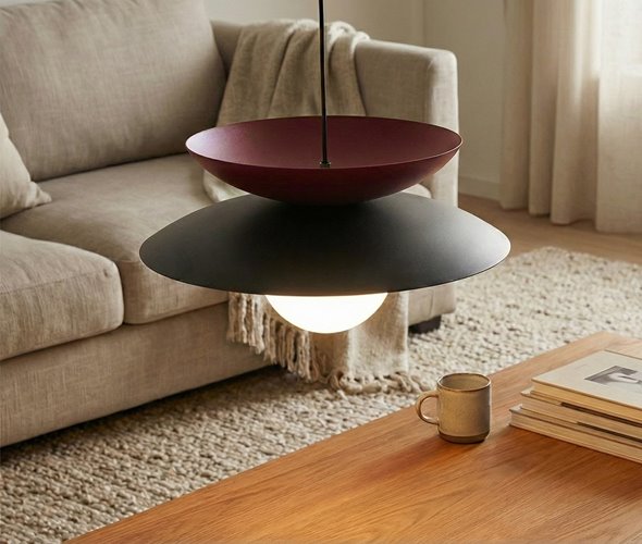 Lampa wisząca NAGOYA 1 BL BURGUNDY loft, burgund, metal