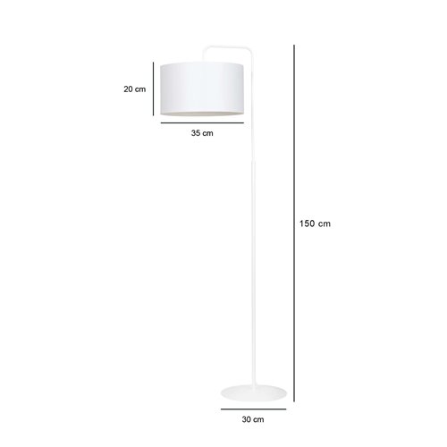 Lampa podłogowa TRAPO LP1 WH WHITE biała, abażur