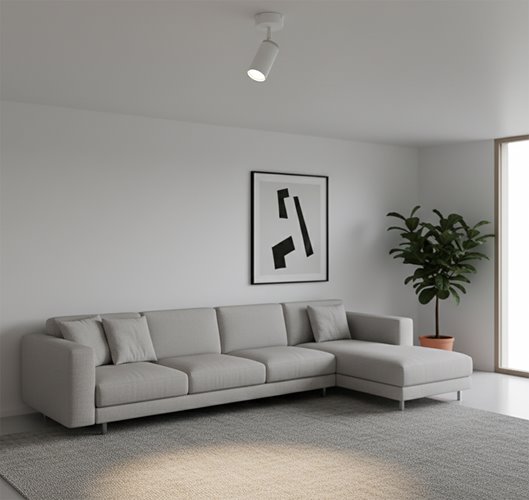 Lampa sufitowa HERA 1 WHITE tuby metal spot biała
