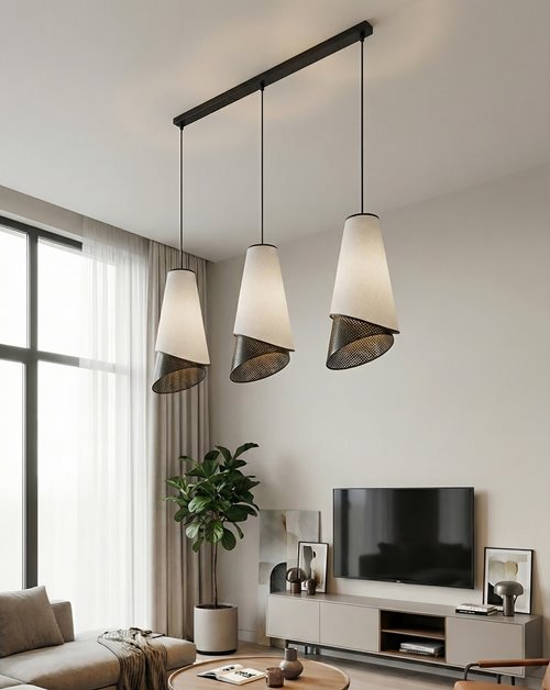 Lampa wisząca MODA 3 BL GRAY LOFT nowoczesna, szara, abażur