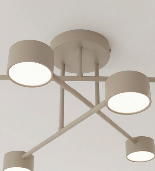 Lampa sufitowa HALO 6 MOKKA minimalistyczna, beżowy, metal