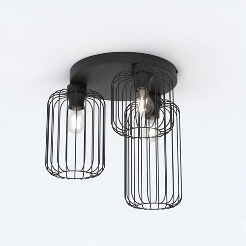 Lampa sufitowa BARN 3PREM BL loft nowoczesna plafon czarna