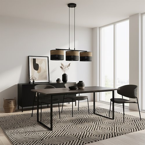 Lampa wisząca KARBON 3 BL BROWN klasyczna, abażur, brązowa