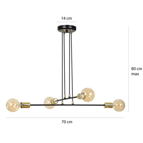 Lampa wisząca VESIO 4 WHITE nowoczesna, loft, biało/złota