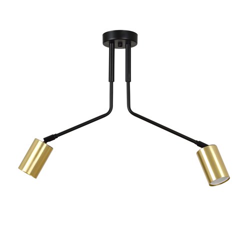 Lampa sufitowa VERNO 2 BLACK nowoczesna, metal, czarno/złota