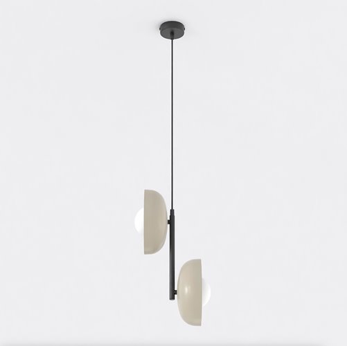 Lampa sufitowa VANILA 2 BL MOKKA loft, beżowa, metal