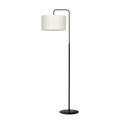Lampa podłogowa TRAPO LP1 BL ECRU czarna, abażur ecru