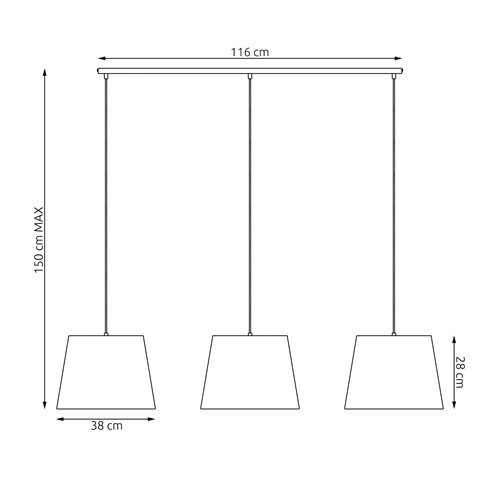 Lampa wisząca EPOCA 3 GREY abażur, szary, klasyczna