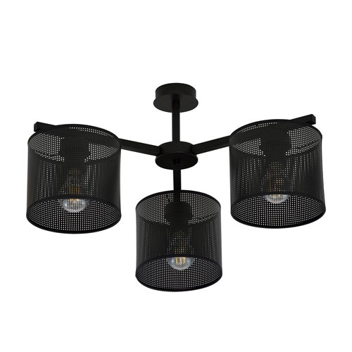 Żyrandol JORDAN 3 BLACK abażury czarne