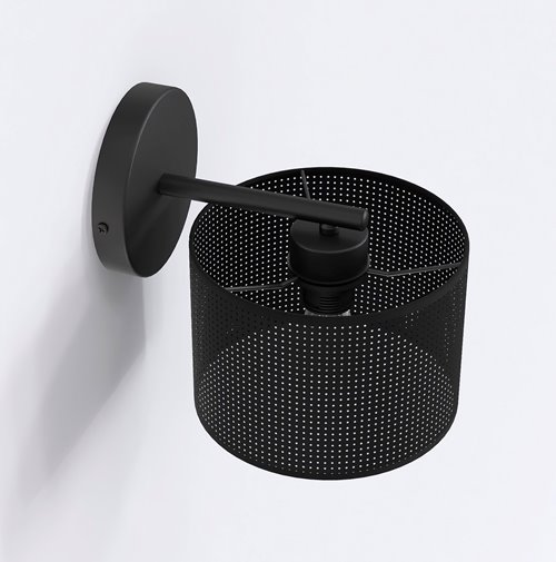 Kinkiet LUX K1 BLACK klasyczny, abażur, czarny