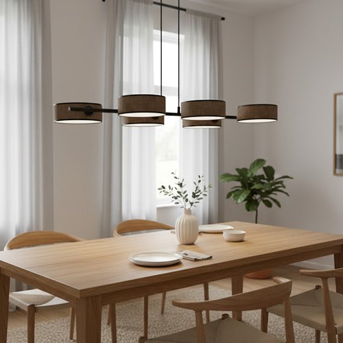Lampa wisząca DRUMZ 6 BROWN nowoczesna, brązowa, abażury
