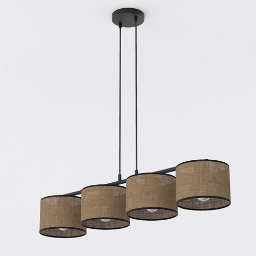 Lampa wisząca ECO 4 BL BROWN klasyczna, abażur, brązowa