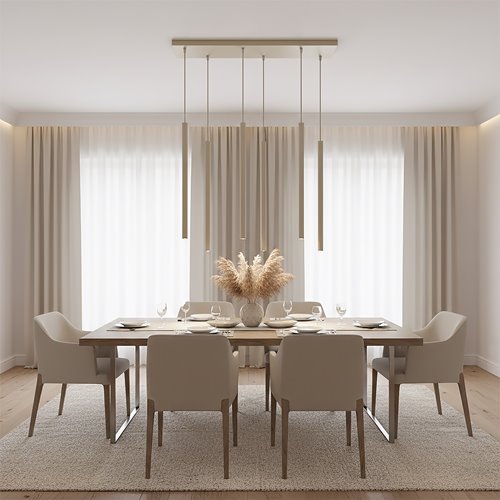 Lampa wisząca SELTER 6 MOKKA beżowa, glamour, sople