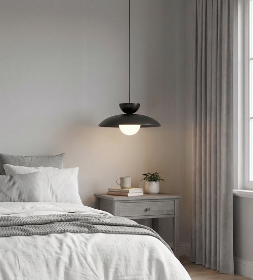 Lampa wisząca MULAN 1 BLACK nowoczesna, czarna, metal