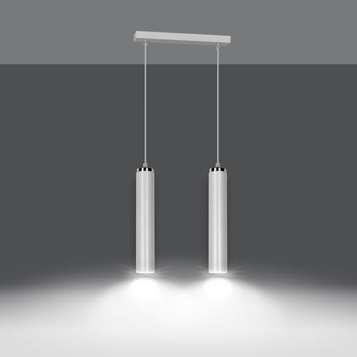 Lampa wisząca LUNA 2 WHITE nowoczesna, tuby, metal, biała